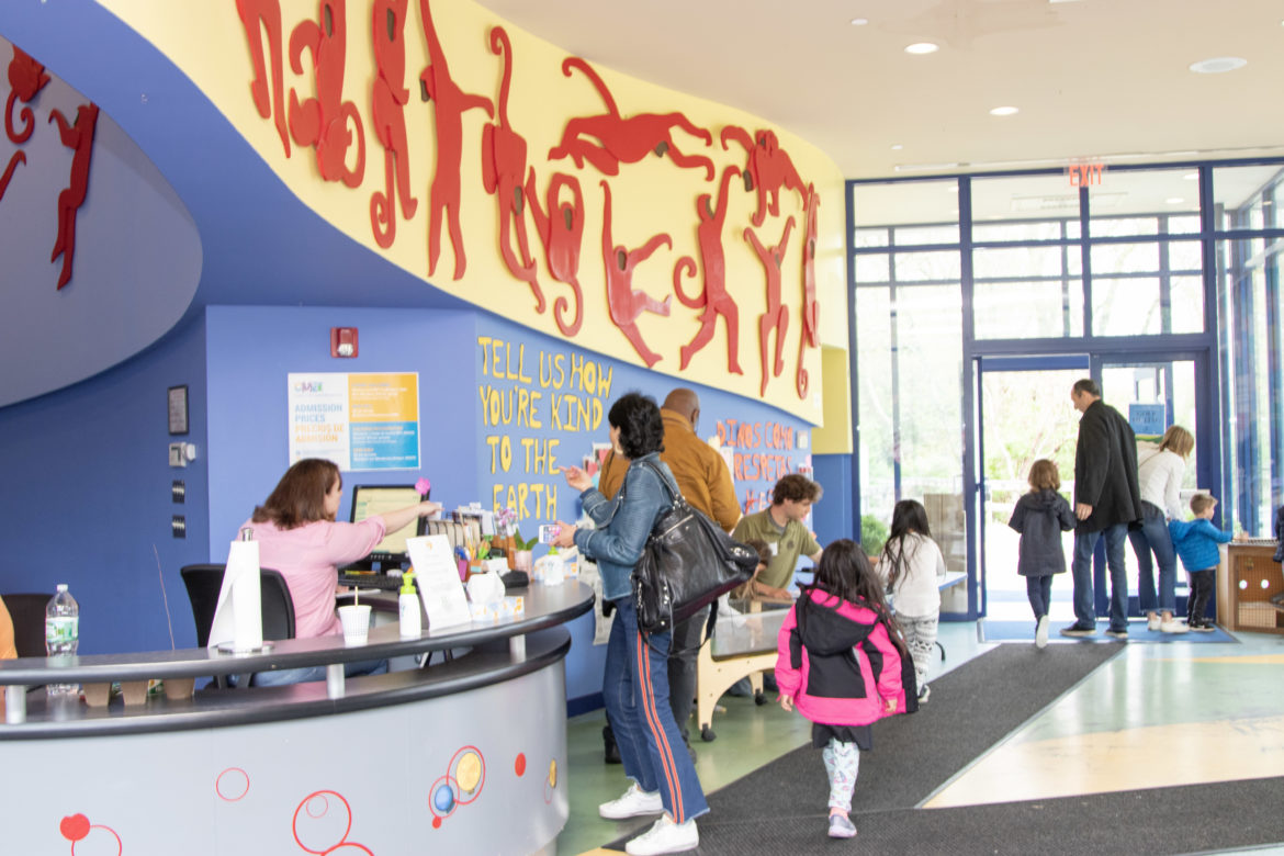 kids at the CMEE welcome desk