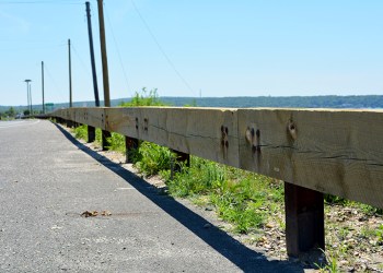 Wood guard rails at Long Beach