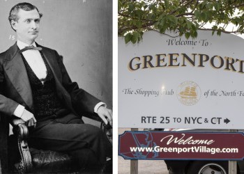 Henry Reeves and Greenport sign