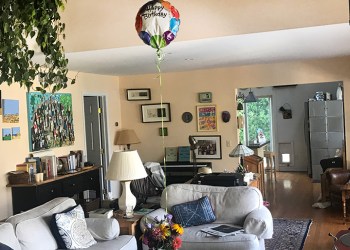 Helium balloon in Dan's living room