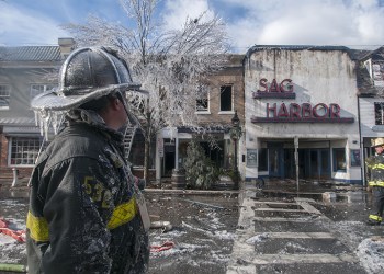 This incredible shot of the 2016 Sag Harbor fire aftermath, taken by award-winning photographer Michael Heller, is on offer as part of the charity auction, Photo: Courtesy eBay for Charity