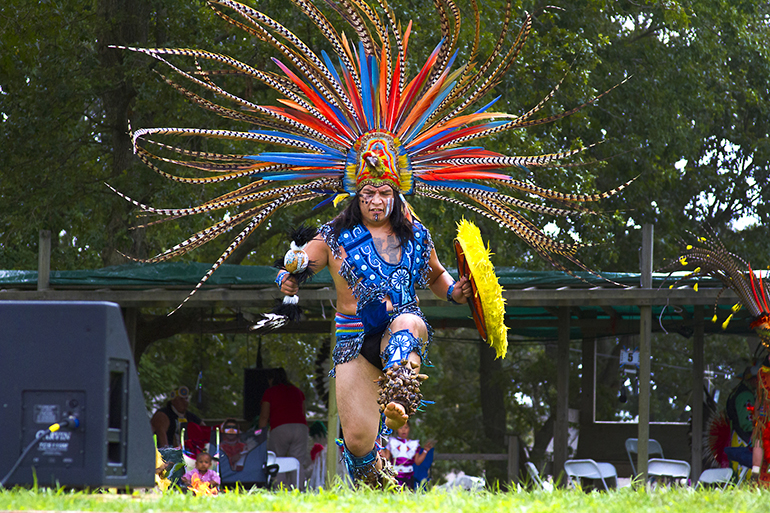 A dancer at the Shinnecock Indian Powwow