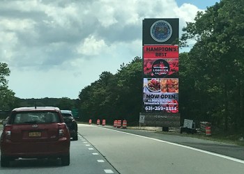 Shinnecock Billboard monument on Route 27 in Hampton Bays