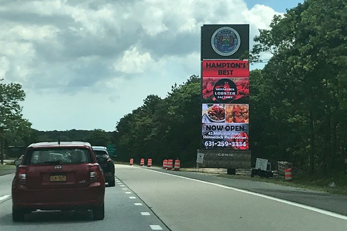 Shinnecock Billboard monument on Route 27 in Hampton Bays