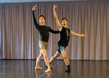 Tyler Maloney and Carlos Gonzalez in rehearsal for Hamptons Dance Project, Photo: Courtesy HDP