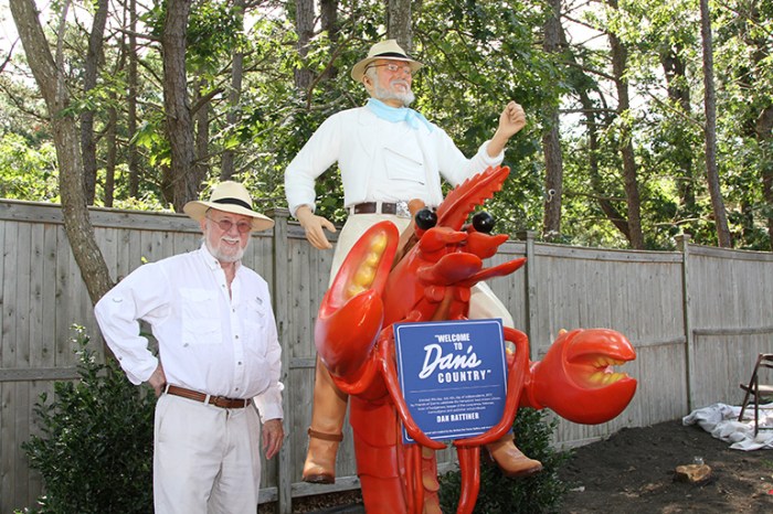 Dan Rattiner with his lobster statue