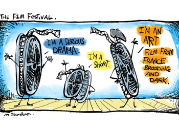 HIFF cartoon by Mickey Paraskevas