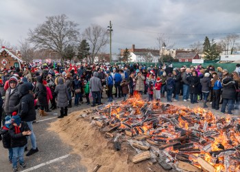 The Riverhead Business Improvement District’s annual holiday bonfire