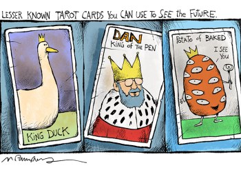 Tarot cards cartoon by Mickey Paraskevas