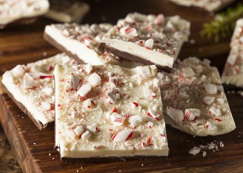 Homemade Holiday Peppermint Bark with White and Dark Chocolate