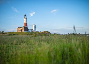 Montauk Lighthouse with grass