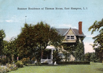 Postcard featuring the Summer residence of Thomas Moran in East Hampton, LI