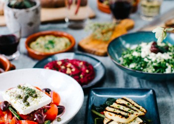 A spread of Elaia Estiatorio's Greek delicacies,