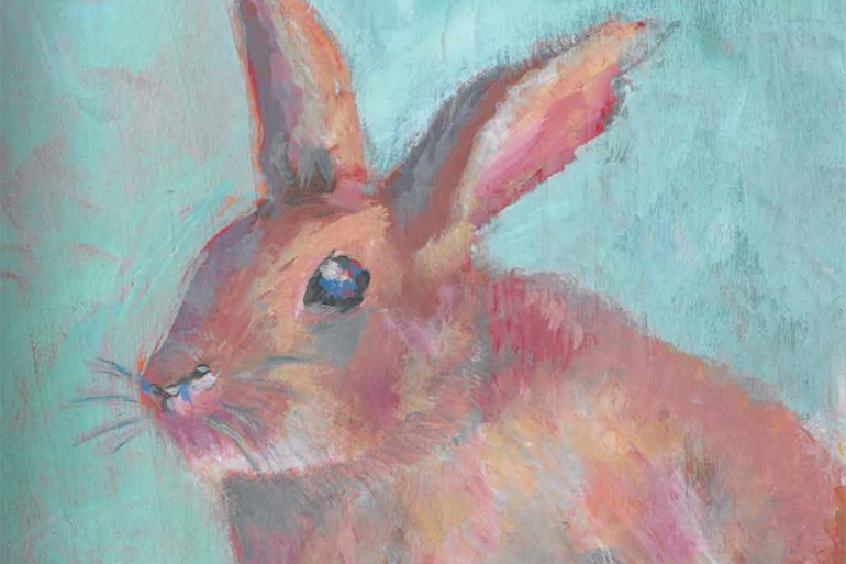 April 10, 2020 Dan's Papers cover art (detail) by Carol C. Young - Easter Bunny