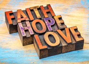 faith, hope and love typography