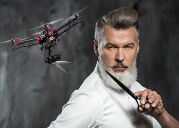 Hamptons Subway barber Giuseppi Figaro and his Chopper Cutter drone