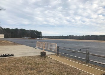 Empty East Hampton Airport runway