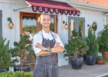 Chef Stephan Bogardus of The Halyard at Sound View Greenport, Photo: Barbara Lassen