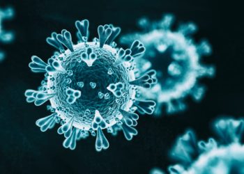 Viral Infection concept. MERS-CoV, SARS-CoV, ТОРС, 2019-nCoV, Wuhan Coronavirus. Hologram SEM view.