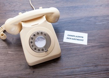 Retro telephone with note - Complaints Department