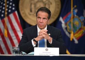 GOVERNOR ANDREW M. CUOMO AT A CORONAVIRUS BRIEFING IN NEW YORK CITY ON AUGUST 3. PHOTO BYKEVIN P. COUGHLIN / OFFICE OF GOVERNOR ANDREW M. CUOMO