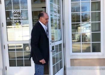 Jeffrey Colle is seen here this past January leaving East Hampton Town Justice Court. Independent/T. E. McMorrow