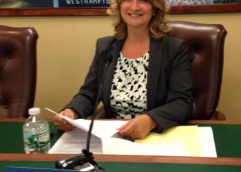 Mayor Maria Moore at her first Board meeting, Photo: Courtesy Moore