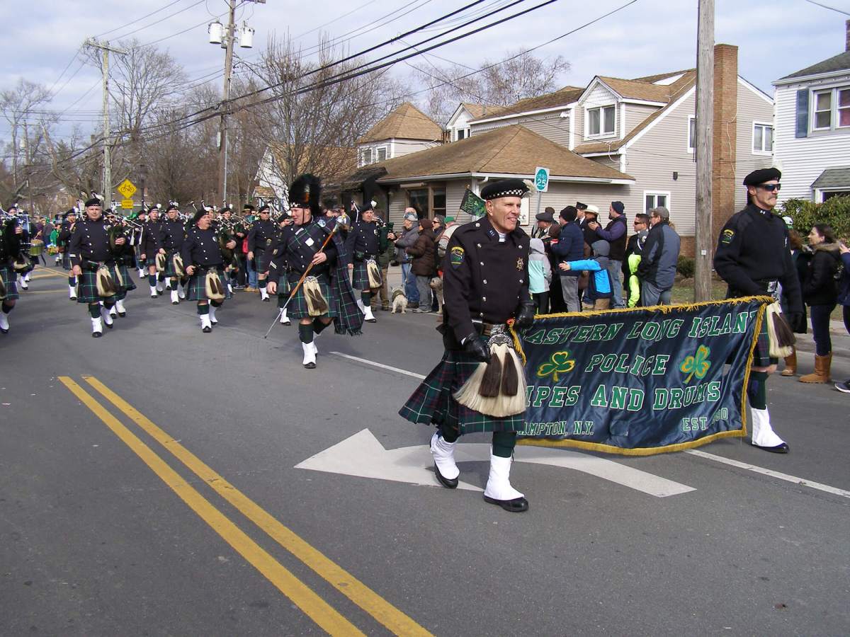 The North Fork Chamber of Commerce and the Cutchogue Fire Department celebrated the Emerald Isle on Saturday, with their 14th annual St. Patrick’s Day parade. Kilts and bagpipes, drums and uniforms, and even a marching pig were the order of the day.