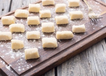 Raw homemade potato gnocchi