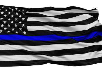 Blue Lives Matter Flag, Isolated On White