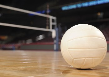 Volleyball in an empty gym