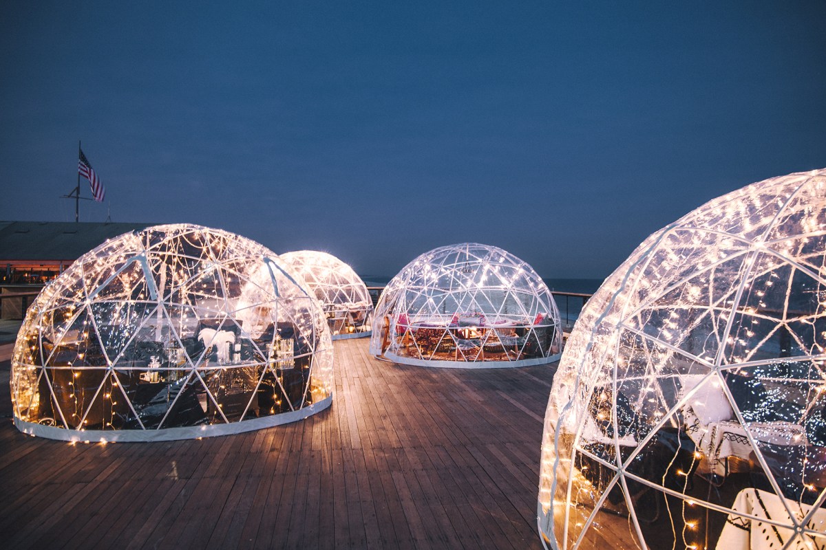 Igloos by the sea are available at Gurney's Montauk Resort this holiday season in the Hamptons