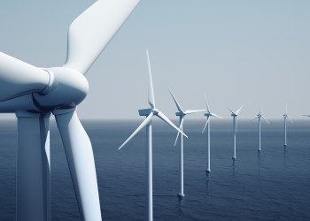 offshore Wind turbines on the ocean