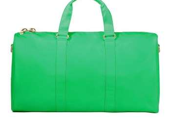 Avocado Nylon Duffle Bag with Hamptons Sticker Patch, $160