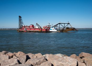 Preparation for FIMP dredging near Shinnecock Inlet