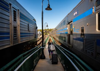 Long Island Rail Road train arriving in Montauk, on Friday, May 22, 2020.