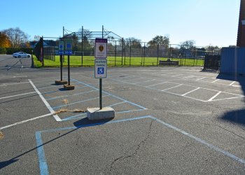 The Southampton Town Hall parking lot, where a new reserved space for military and veterans will be added Tuesday