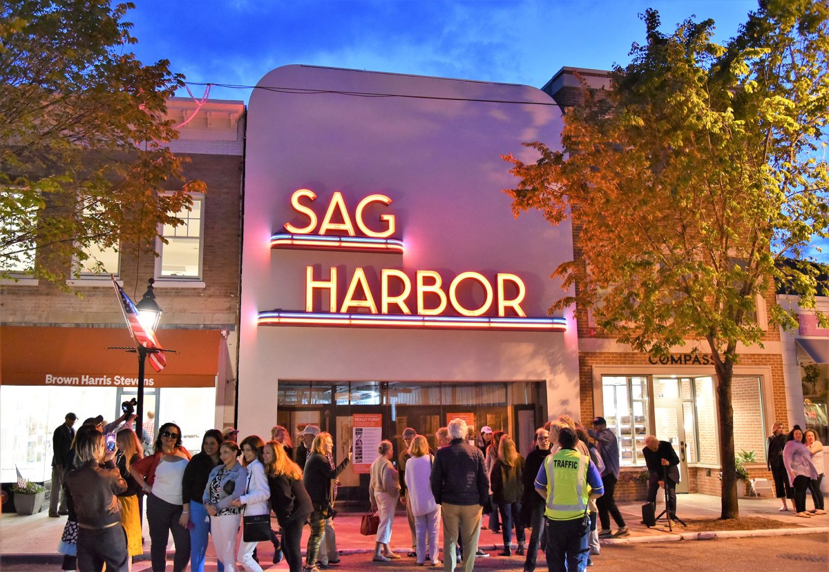 The new sign for the Sag Harbor Cinema was illuminated on May 25.