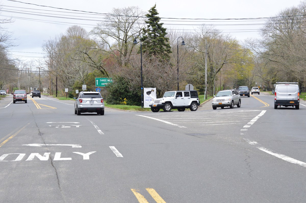 The triangle where North Main Street forks into Springs-Fireplace and Three Mile Harbor Roads could be in for a future redesign, according to East Hampton Town Board members.