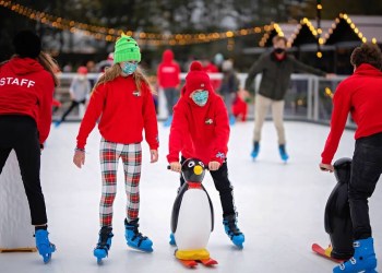 Santa's Christmas Tree Farm has a new ice skating rink this season