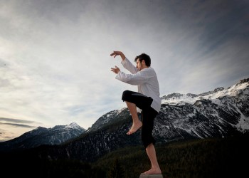 Man practicing qigong