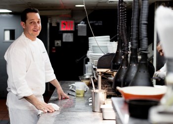 Jason Weiner in the Almond kitchen.