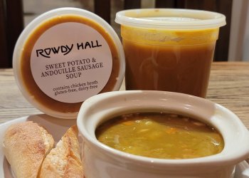 Rowdy Hall soups available for dining in or takeout