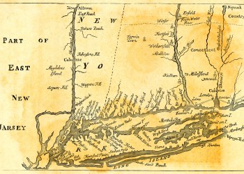 Vintage Map of New York at the beginning of the 18th Century