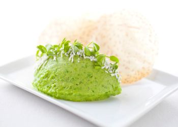 The Halyard Chef Stephan Bogardus's English Pea Hummus Credit: Courtesy The Halyard at Sound View Greenport