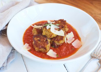 Eggplant meatballs from La Fin Kitchen & Lounge chef James Tchinnis