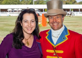 Shanette Barth Cohen and Ringmaster Alan Keeley at the Hampton Classic