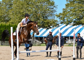 Samantha O'Brien jumping - she will compete at the Hampton Classic