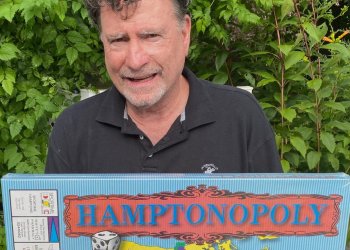 Matt Senie displays his Hamptonopoly