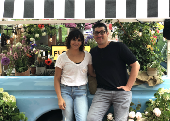 Jaclyn Rutigliano and Marc Iervolino of Hometown Flower Co. with Baby Blue